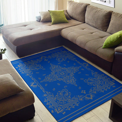 Area Rug Two - Gray on Cobalt