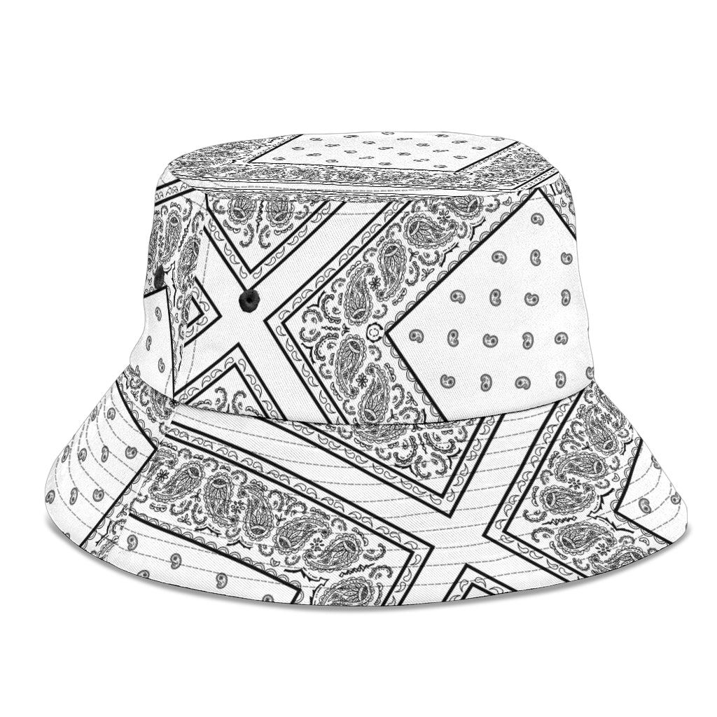 White Bandana Bucket Hat