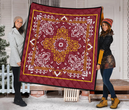 Quilt 3 Gold White Bandana Quilt