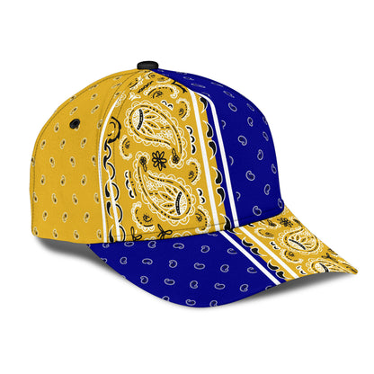 Classic Cap - Navy and Gold Bandana Panels