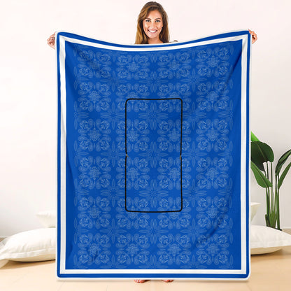 Pillow Blanket - Blue and White