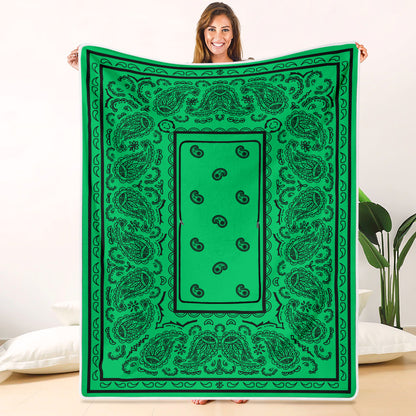 Pillow Blanket - Traditional Green and Black