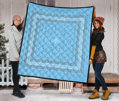 Quilt 4 Lt Blue and White Bandana Quilt