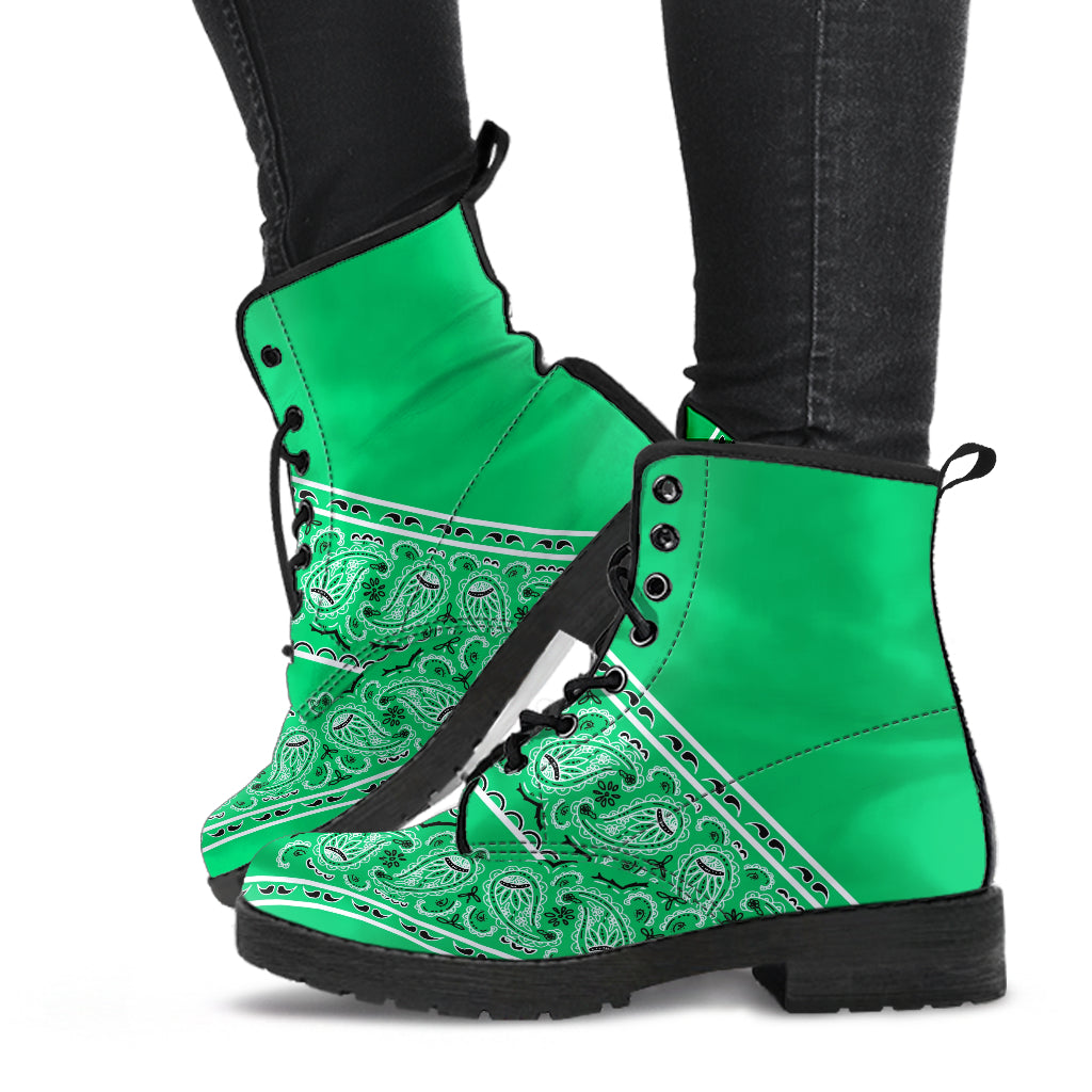 Flying V Leather Bandana Boot - Classic Green