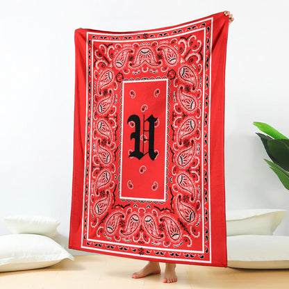 Red Ultra Plush Bandana Blanket - U oe