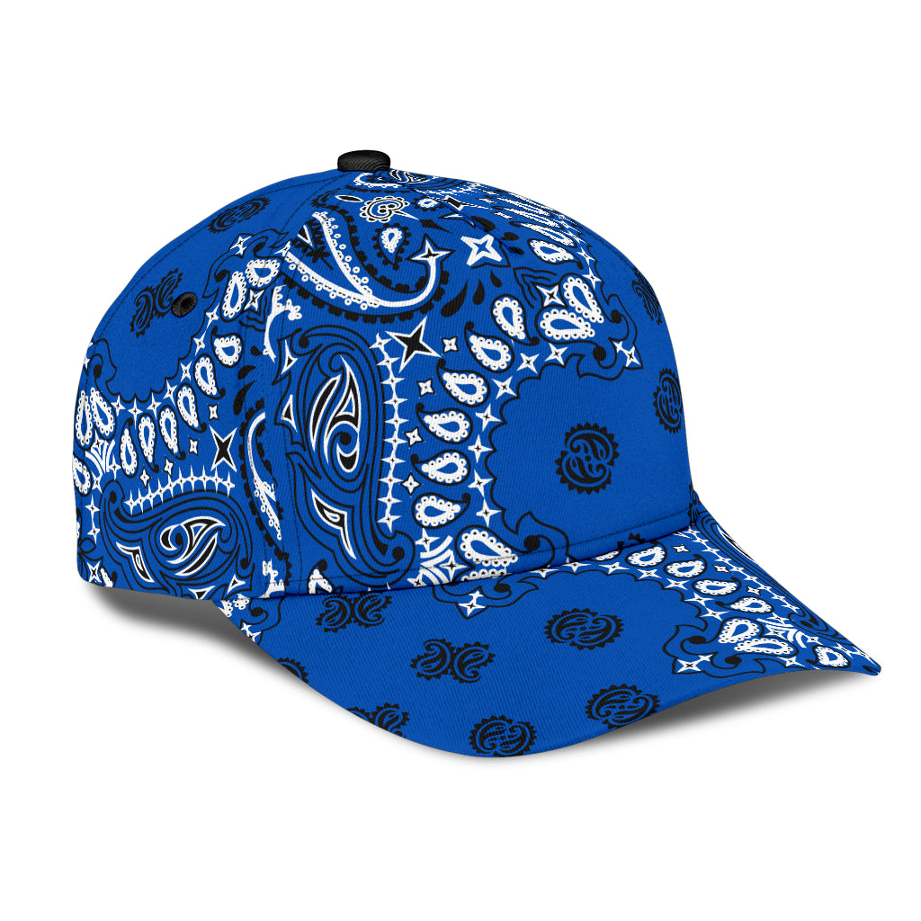 Classic Cap 2 - Black on Cobalt All Over Design