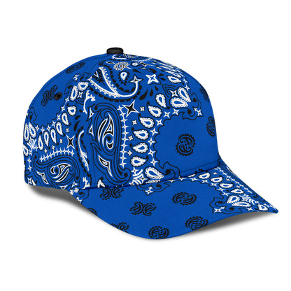 Classic Cap 2 - Black on Cobalt All Over Design