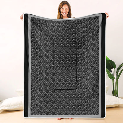 Pillow Blanket - Black with Gray