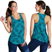 Women's Racerback Tank - Swirl Teal/Black