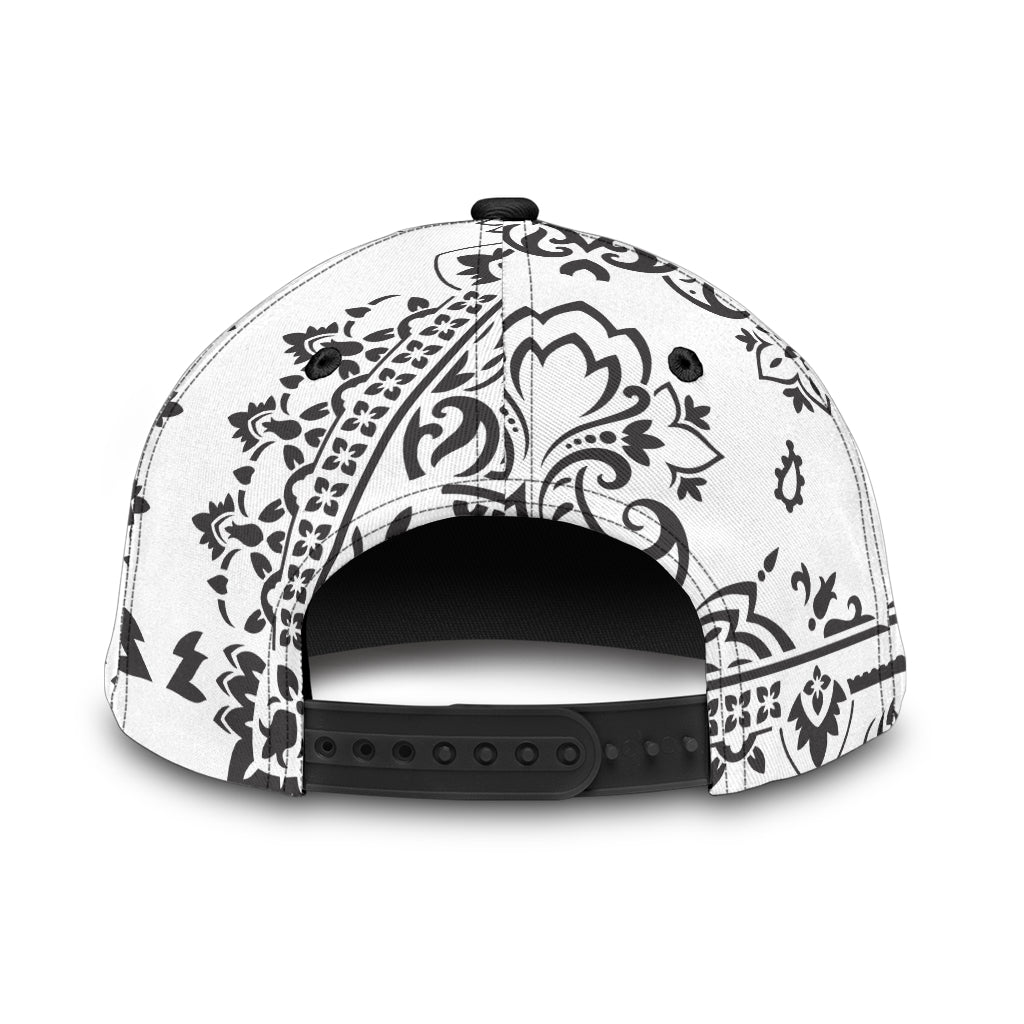 Classic Cap 3 - Black on White All Over Design