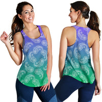 Women's Racerback Tank - Swirl PurpleToGreen