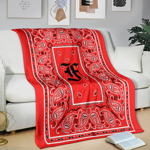 Red Ultra Plush Bandana Blanket - F oe