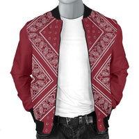 Men's Maroon X Bandana Bomber Jacket