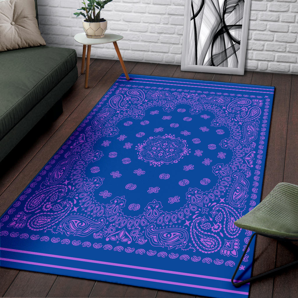 Area Rug One - Magenta on Cobalt