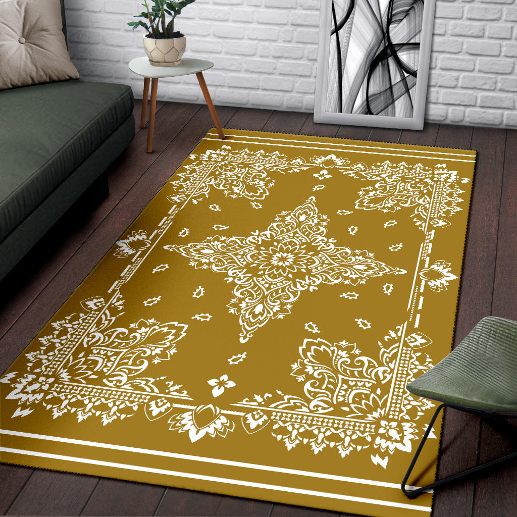 Area Rug Two - White on Gold