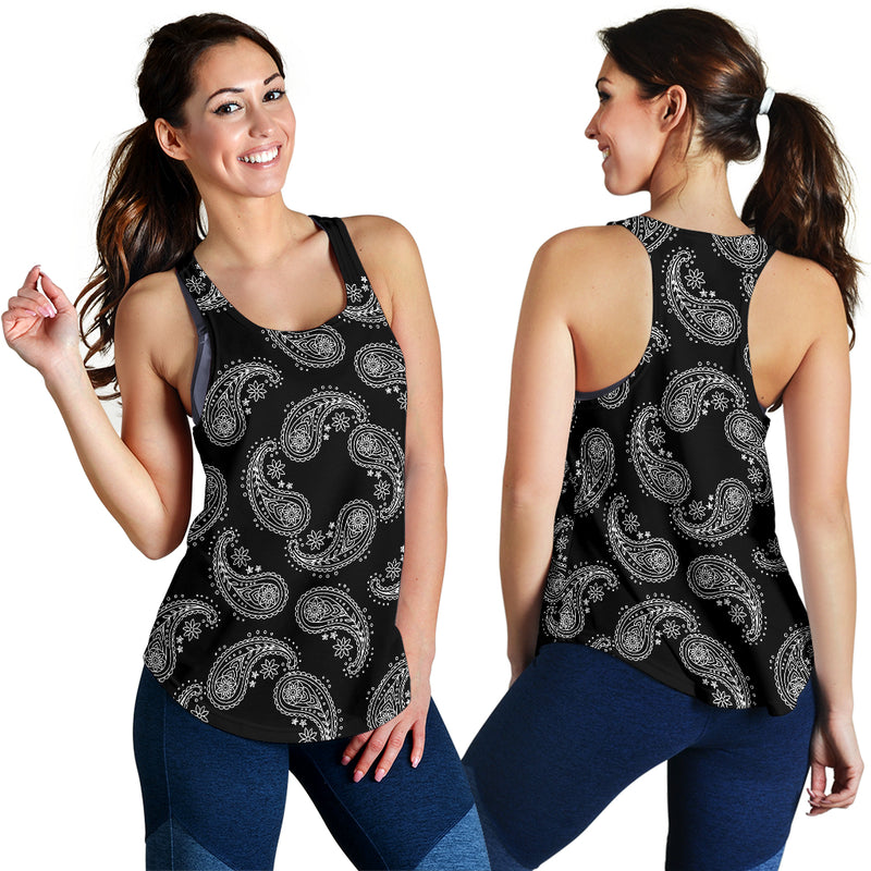 Women's Racerback Tank - Swirl Black