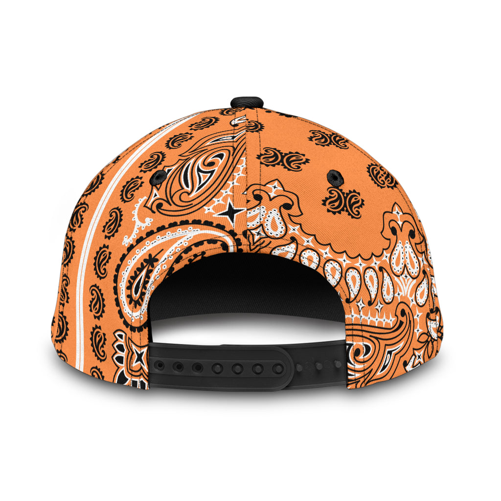 Classic Cap 2 - Black on Orange All Over Design