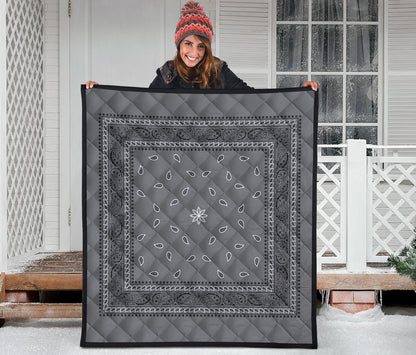 Quilt 4 Gray Black Bandana Quilt