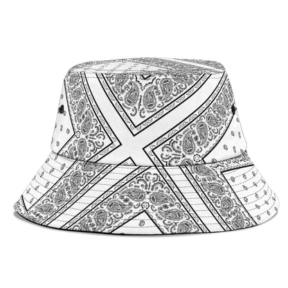 White Bandana Bucket Hat