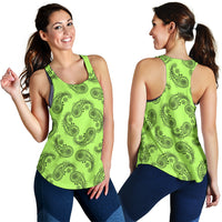 Women's Racerback Tank - Black Swirl Lime