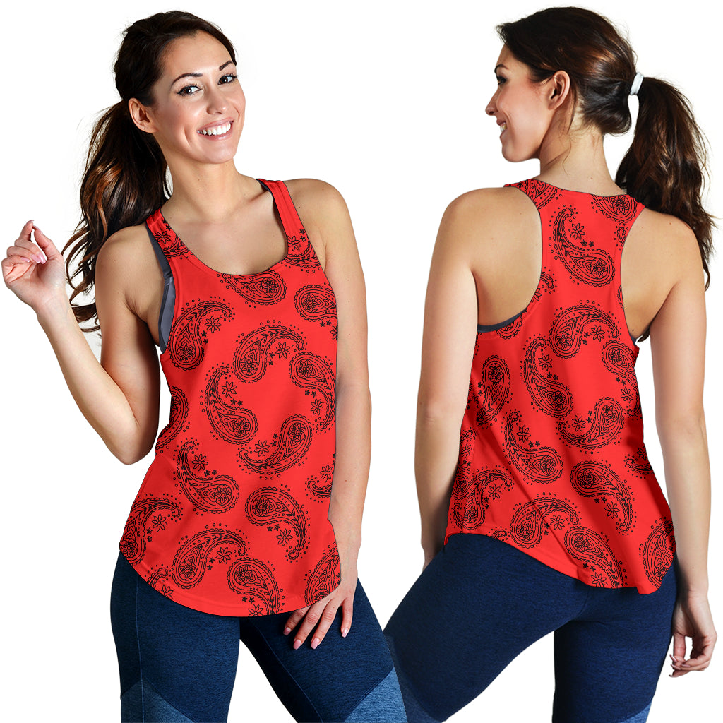 Women's Racerback Tank - Swirl Red/Black