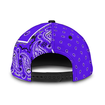 Classic Cap - Purple Bandana Style w Blk Bill