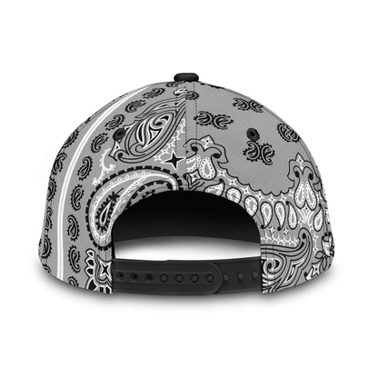 Classic Cap 2 - Black on Gray All Over Design