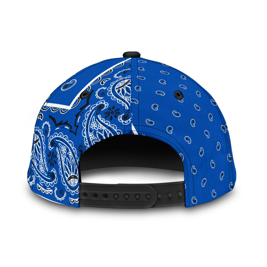 Classic Cap - Cobalt Bandana Style w Lime Bill