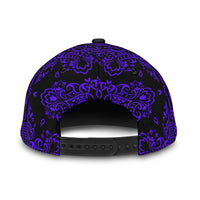 Classic Cap 3 Violet Black Bandana Cap with Violet Bill