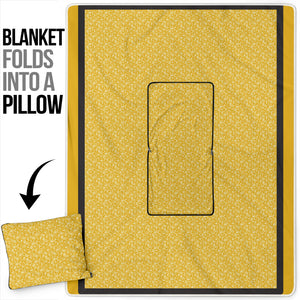 Pillow Blanket - Gold with Black
