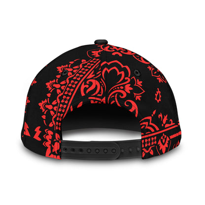 Classic Cap 2 - Red Black Bandana All Over Design