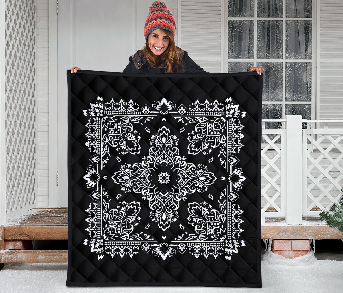 Quilt 3 Black and White Bandana Quilt