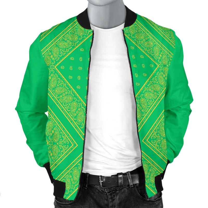 Men's Green X Bandana Bomber Jacket