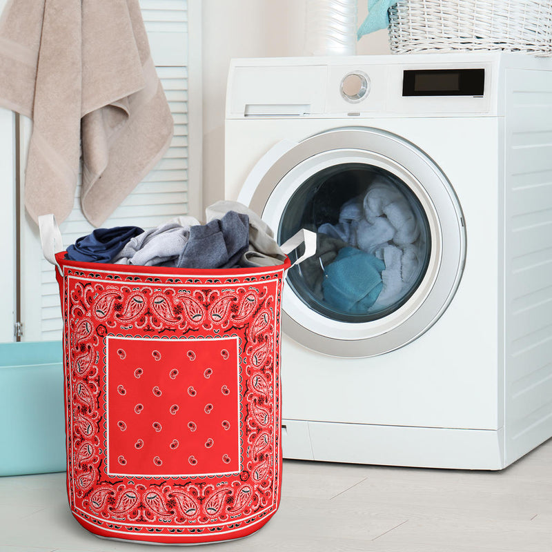 Laundry Hamper - Bright Red Original Bandana