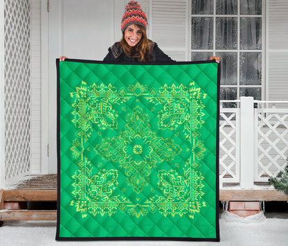Quilt 3 Lime Green on Green Bandana Quilt