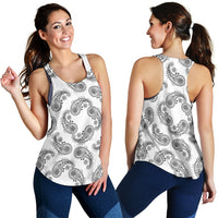 Women's Racerback Tank - Swirl White/Black