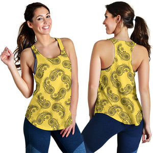 Women's Racerback Tank - Swirl Yellow/Black