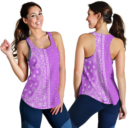 Women's Racerback Tank - Offset White on Magenta