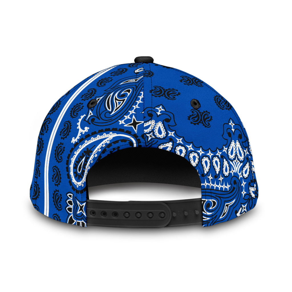 Classic Cap 2 - Black on Cobalt All Over Design