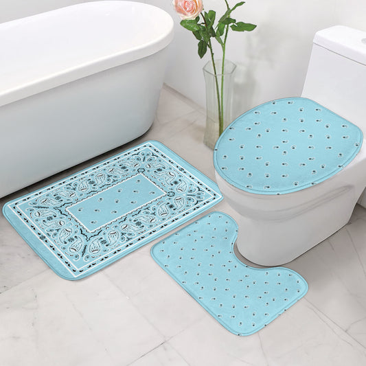 Bathroom Set - Baby Blue Bandana 3 Pieces