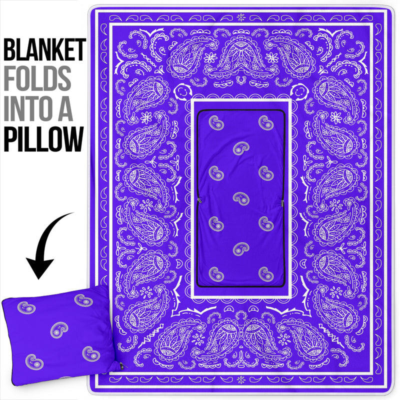 Pillow Blanket - Traditional Bright Purple