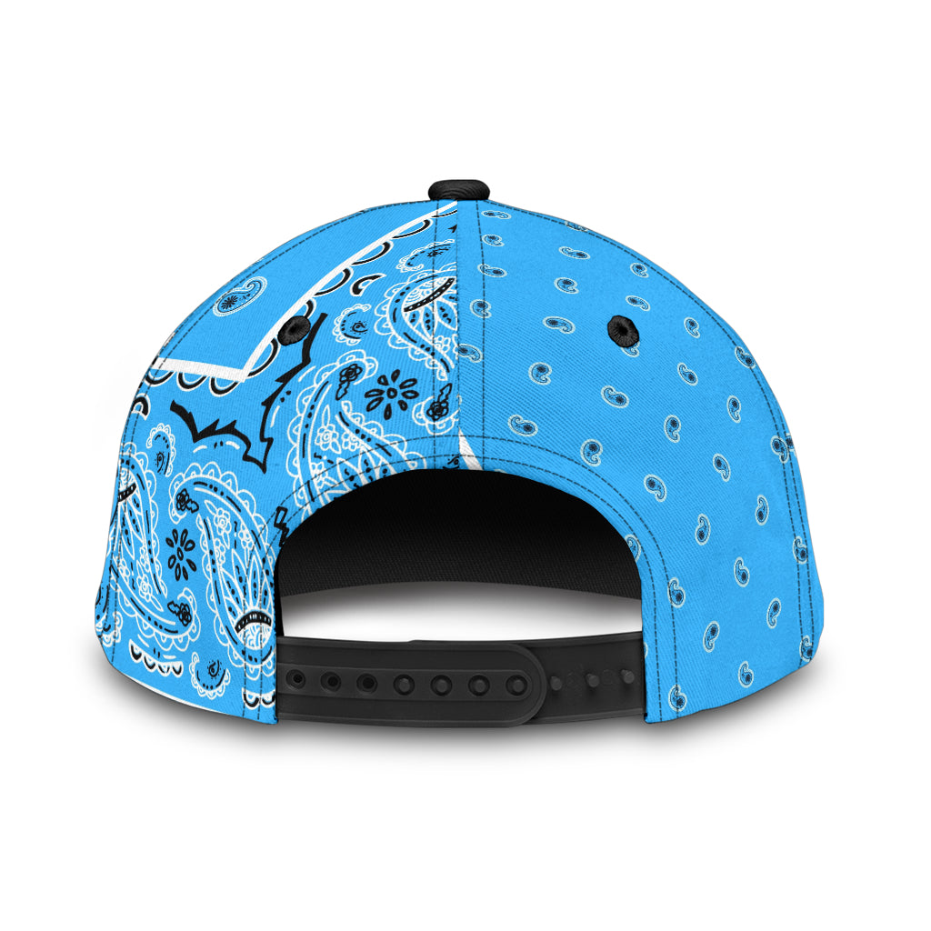 Classic Cap - Lt Blue Bandana Style Blk Bill