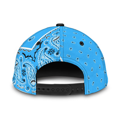 Classic Cap - Lt Blue Bandana Style Blk Bill