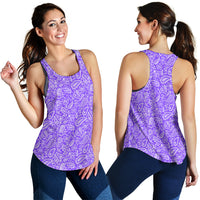 Women's Racerback Tank - White on Purple