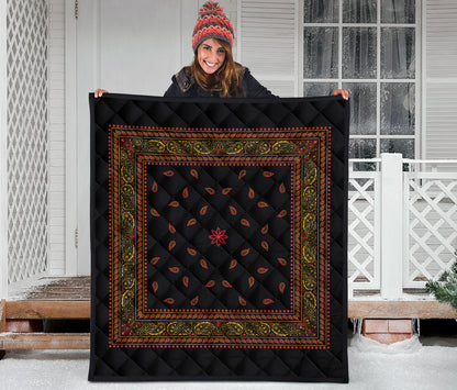 Quilt 4 Red Gold and Black Bandana Quilt