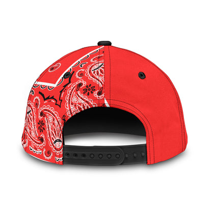 Classic Cap - Red Bandana Style Offset