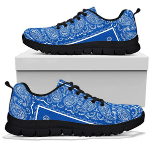 Low Top Sneaker - Blue on White Black Sole