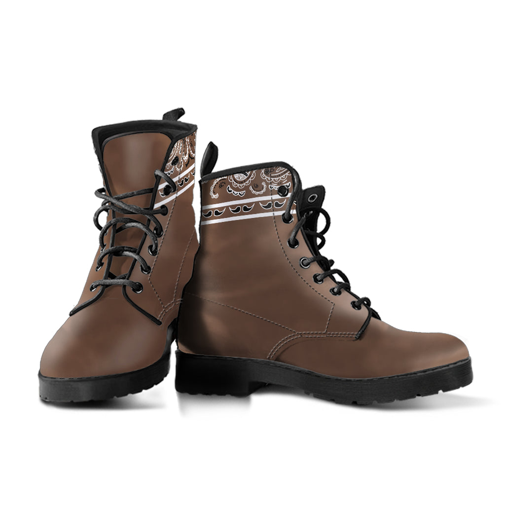 Banded Brown Leather Bandana Boot