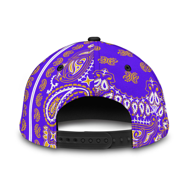 Classic Cap2 - Gold on Violet All Over Design