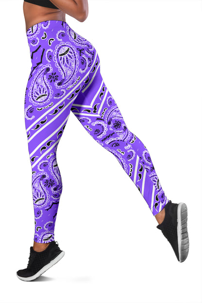 Women's Leggings - Purple Total Bandana